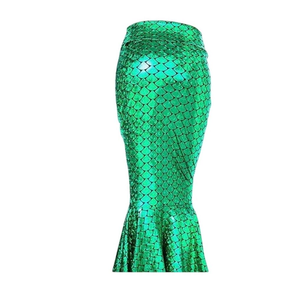 NWT Mermaid Skirt‎ Green Shiny "Scales" Size 2X